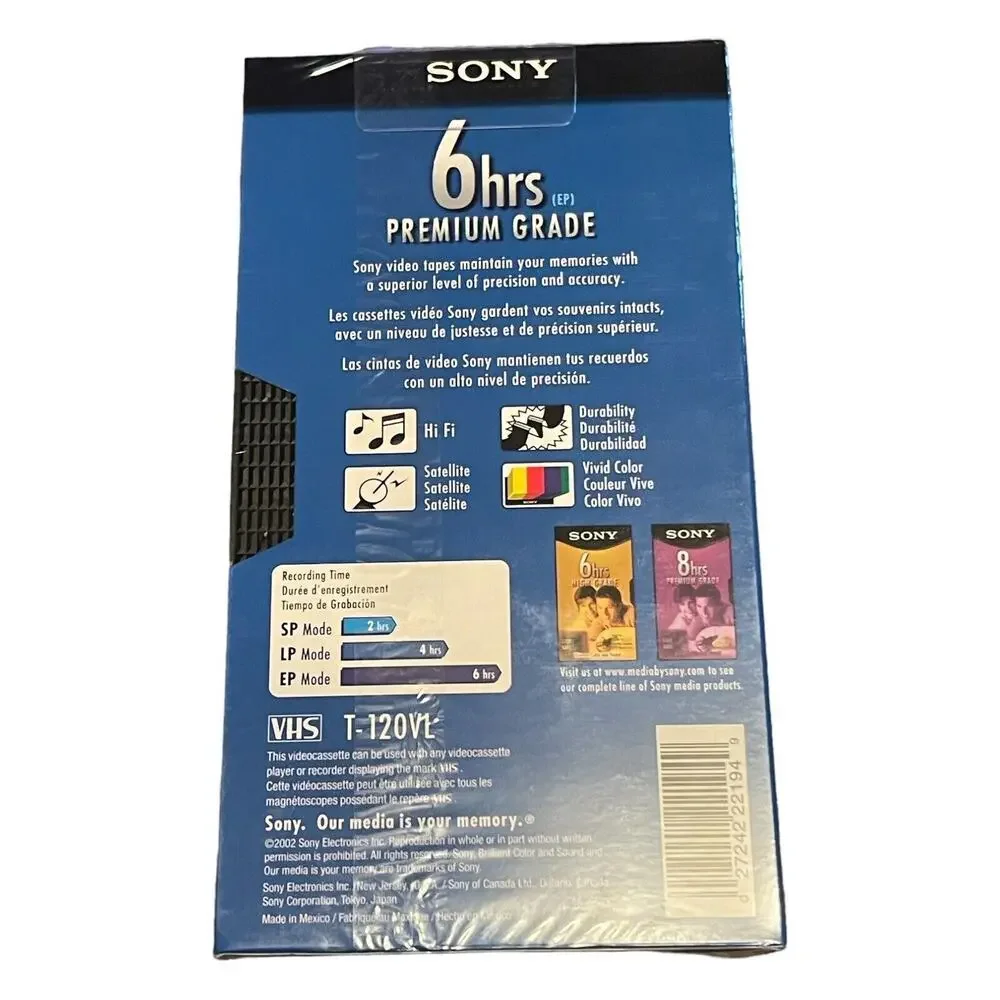 Sony T120VRH Premium Grade VHS Video Tapes